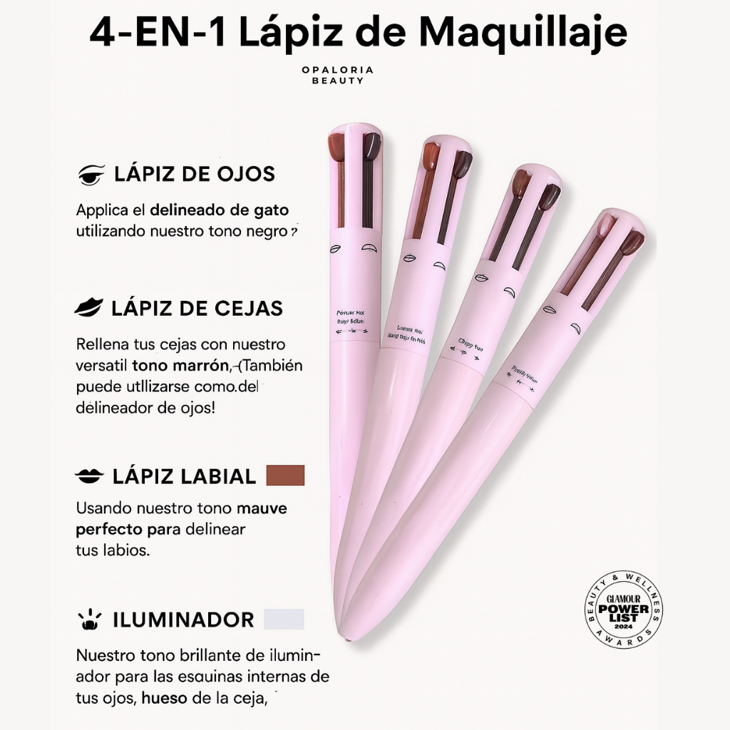 Lápiz de Maquillaje 4 en 1 — Práctico, Rápido y Multifuncional